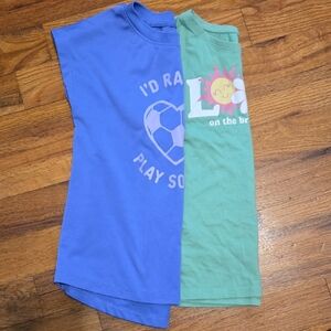 Garanimals Blue Soccer and Green Sunshine Tees